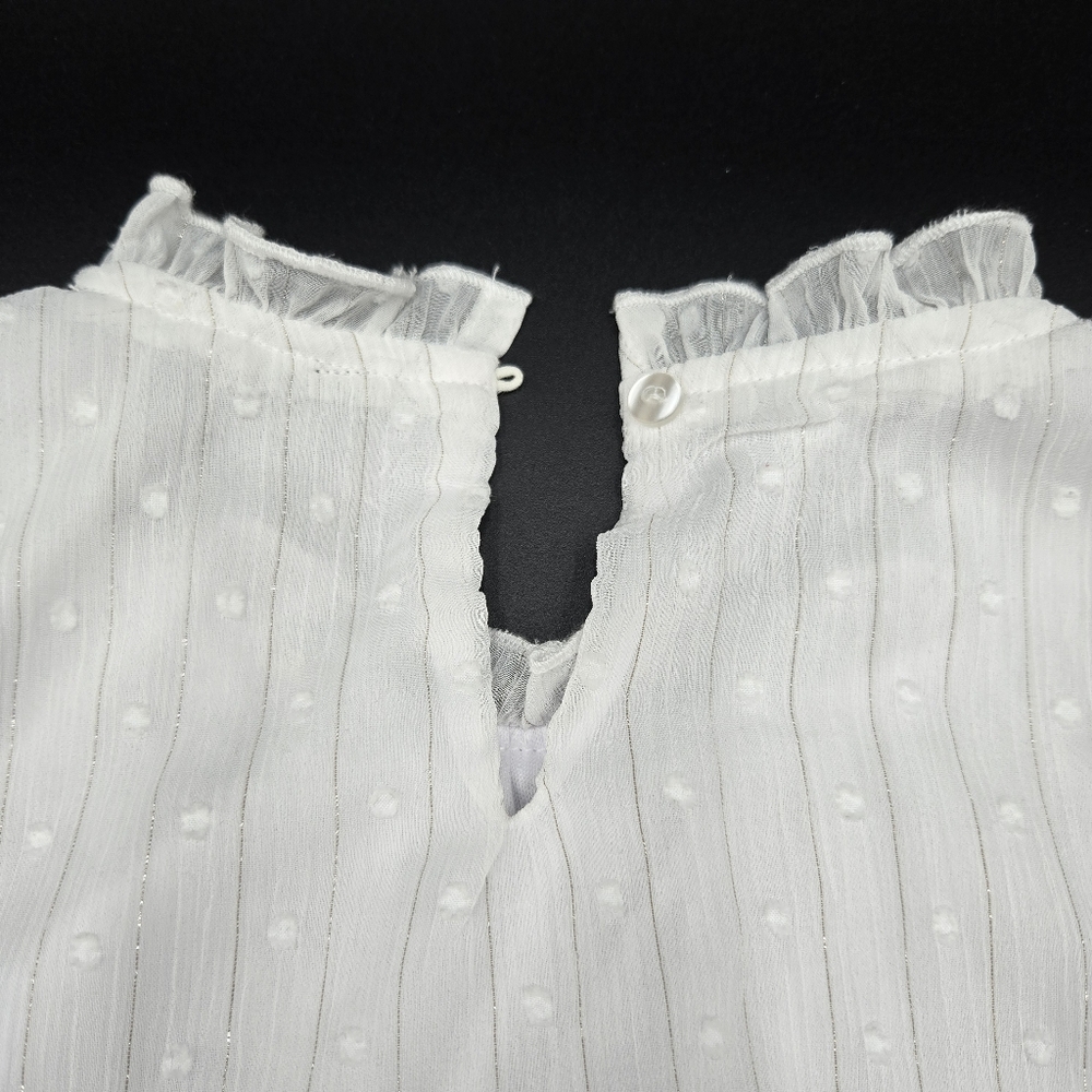 White Ruffled Top - Picture 4 of 6
